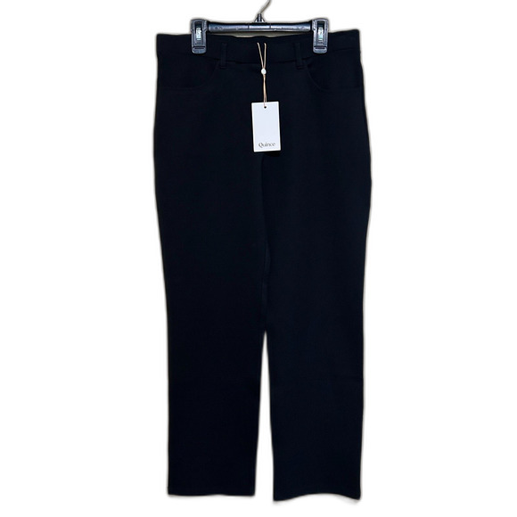 NWT Quince Ultra-Stretch Ponte Pants Straight Leg Womens Medium Petite Pull On - Picture 1 of 7